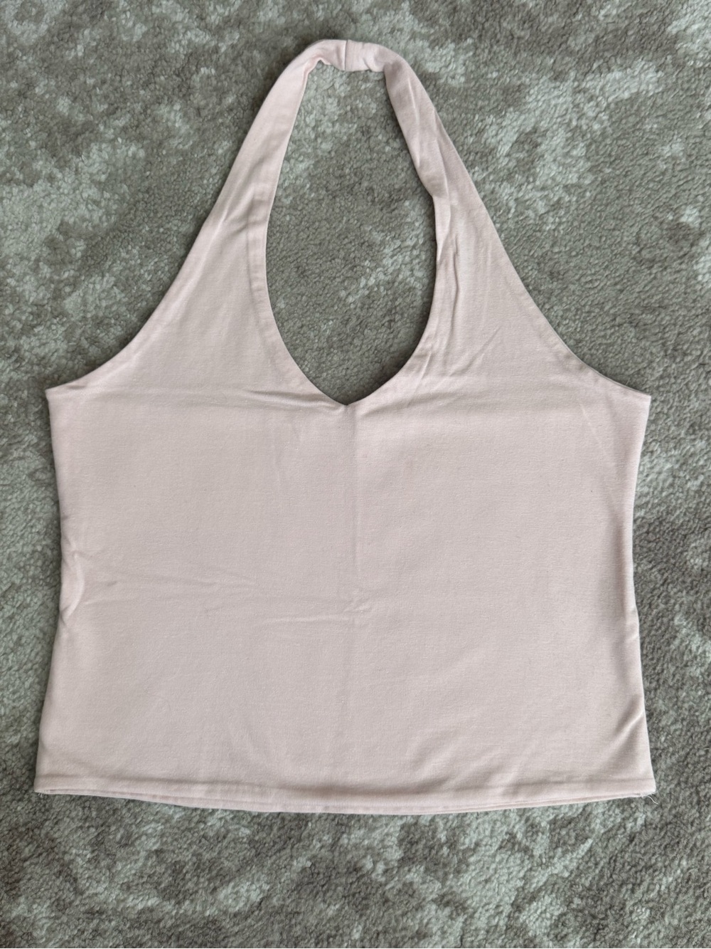 Light Blush Pink Halter Crop Top Women’s Med. Tank Top Minimalist